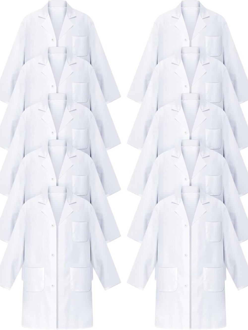 Unisex Long Sleeve Lab Coat - Durable, Stylish, Perfect for Work & School